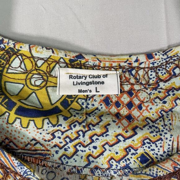 Vintage Rotary Club Livingston Zambia Africa Shirt Top Embroidery Logo Men’s L - Picture 5 of 6